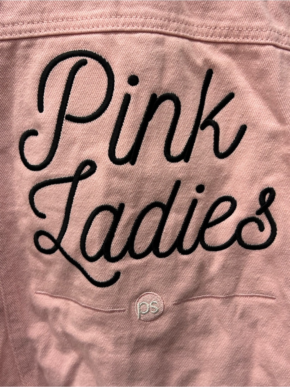 Grease inspired Pink Ladies Denim Jacket - Classic Button-Front - Picture 5 of 8
